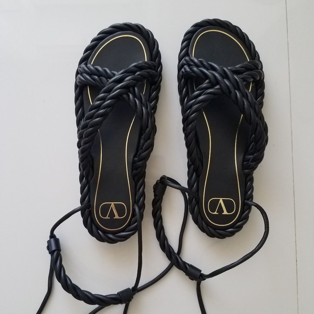 Valentino Garavani Black Sandals, Size 10US, 40 EU